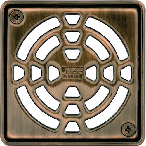 Schlüter-KERDI-DRAIN rošt + rámik, nerez bronz olej V2A, 10x10 cm, D1, skrutkovaný, 1 ks