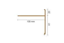 Schlüter-BARA-RTC balk. lišta, hliník komaxit čiernohnedá, v: 20 mm, v2: 60 mm, d: 2,5 m (3)