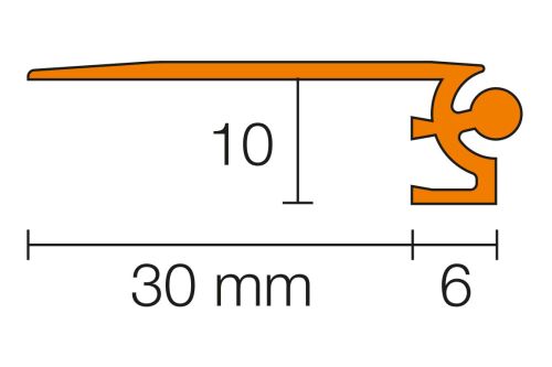 Schlüter-DILEX-AEVTS objektová dilatačná lišta, hliník elox prírodný, v: 10 mm, d: 2,5 m