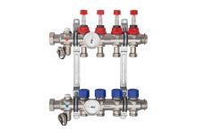 Schlüter-BEKOTEC-THERM-HV rozdeľovač s termometrami, nerez V2A, 2 okruhy, 1 ks