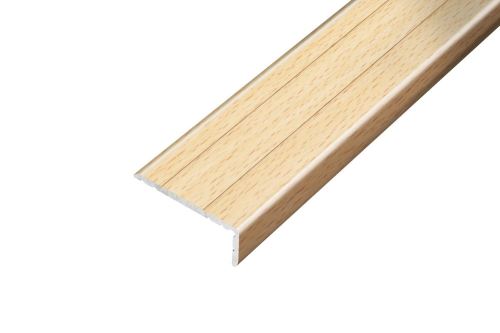 AP5 schodová lišta samolepiaca B, hliník+fólia buk, v: 10 mm, š: 25 mm, d: 0,9 m