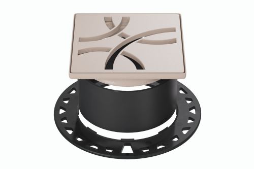 Schlüter-KERDI-DRAIN rošt + rámik, krémová, 10x10 cm, D6 Curve, 1 ks