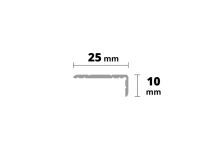 AP5 schodová lišta samolepiaca B, hliník+fólia dub sivý, v: 10 mm, š: 25 mm, d: 0,9 m (2)