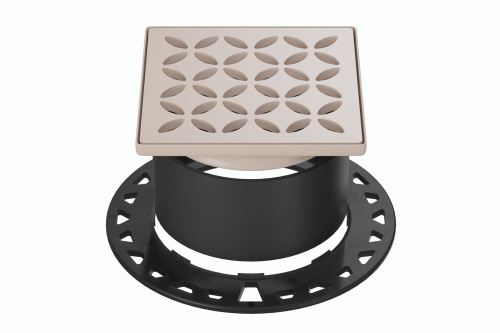Schlüter-KERDI-DRAIN rošt + rámik, krémová, 10x10 cm, D5 Floral, 1 ks