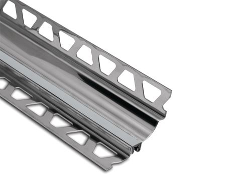 Schlüter-DILEX-HKS žliab. lišta, pastelovo sivá V2A, v: 30 mm, v2: 11 mm, d: 2,5 m