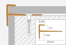 Schlüter-VINPRO-STEP schod. lišta pre vinyl, elox antický bronz kartáč, v: 4 mm, d: 2,5 m (2)