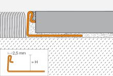 Schlüter-SCHIENE-ES ukončovacia lišta "L", nerez kartáč V2A flexi, v: 8 mm, d: 2,5 m (1)