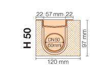 Schlüter-KERDI-LINE lineárny žľab, nerez V2A, v: 97 mm, DN 50, 1 ks, 500 mm (2)