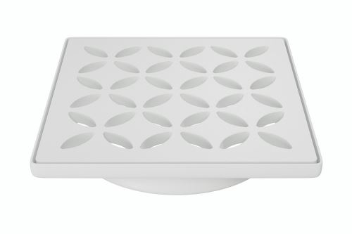 Schlüter-KERDI-DRAIN rošt, brilantná biela mat, 10x10 cm, D5, 1 ks